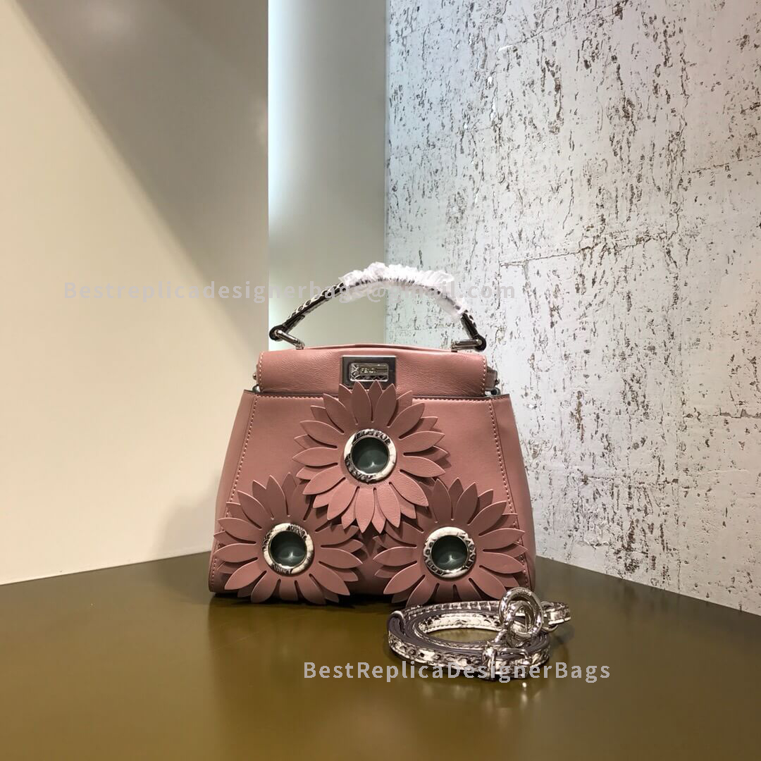 Fendi Peekaboo Iconic Mini Pink Leather Bag 3595